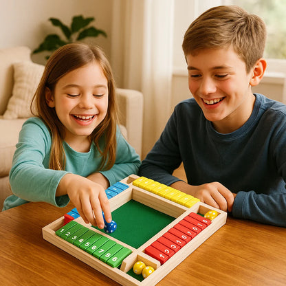 ShutTheBox Familien Klappenspiel 4 Spieler Set