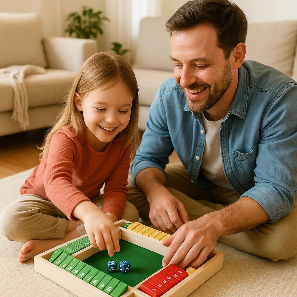 ShutTheBox Familien Klappenspiel 4 Spieler Set