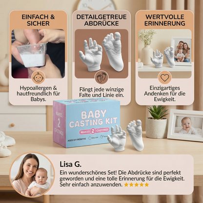 Baby Hand- & Fußabdruck-Set – Erinnerungsset für Neugeborene & Eltern