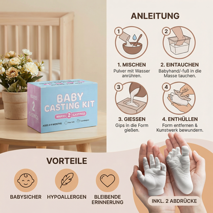 Baby Hand- & Fußabdruck-Set – Erinnerungsset für Neugeborene & Eltern
