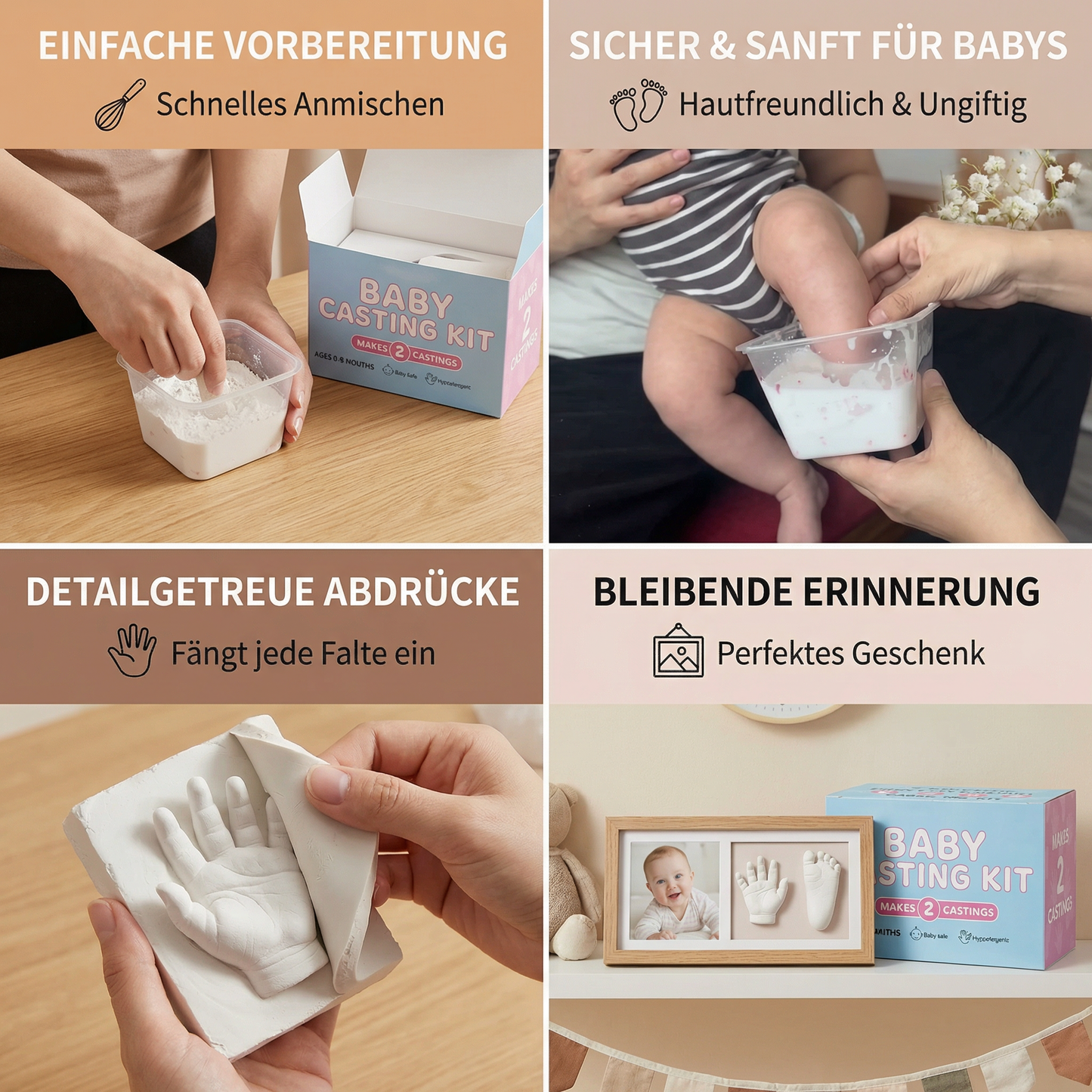 Baby Hand- & Fußabdruck-Set – Erinnerungsset für Neugeborene & Eltern