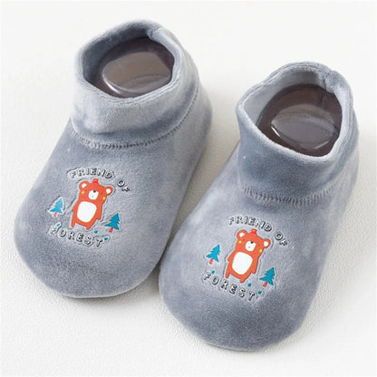 Anti-Rutsch Socken Schuhe für Kinder – Warme Plüsch Hausschuhe
