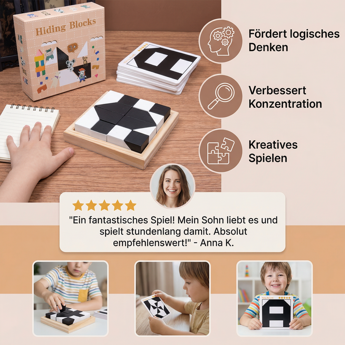 Zweifarbiges Logikrätsel Spiel im Taschenformat