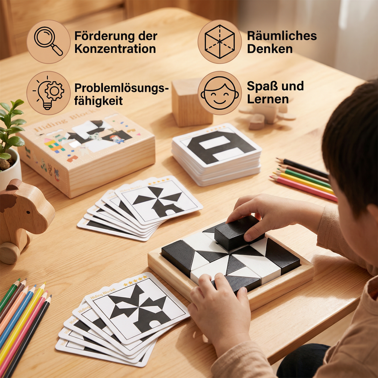 Zweifarbiges Logikrätsel Spiel im Taschenformat