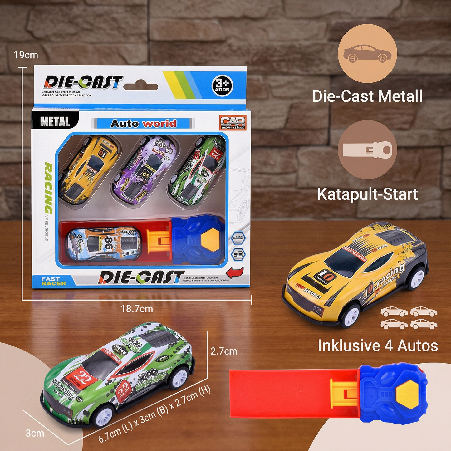 Auto Katapult Rennspiel Set