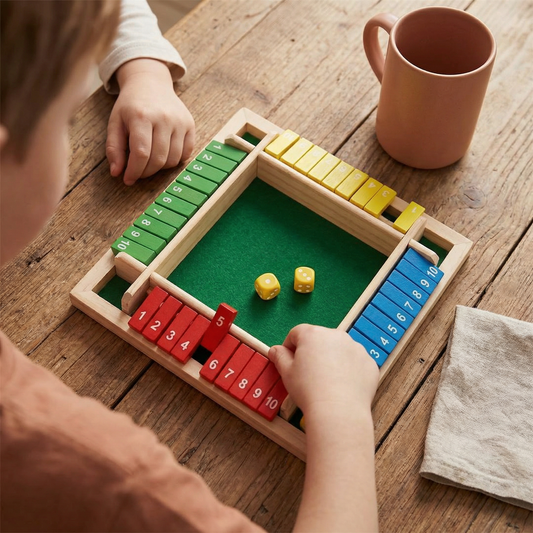 ShutTheBox Familien Klappenspiel 4 Spieler Set