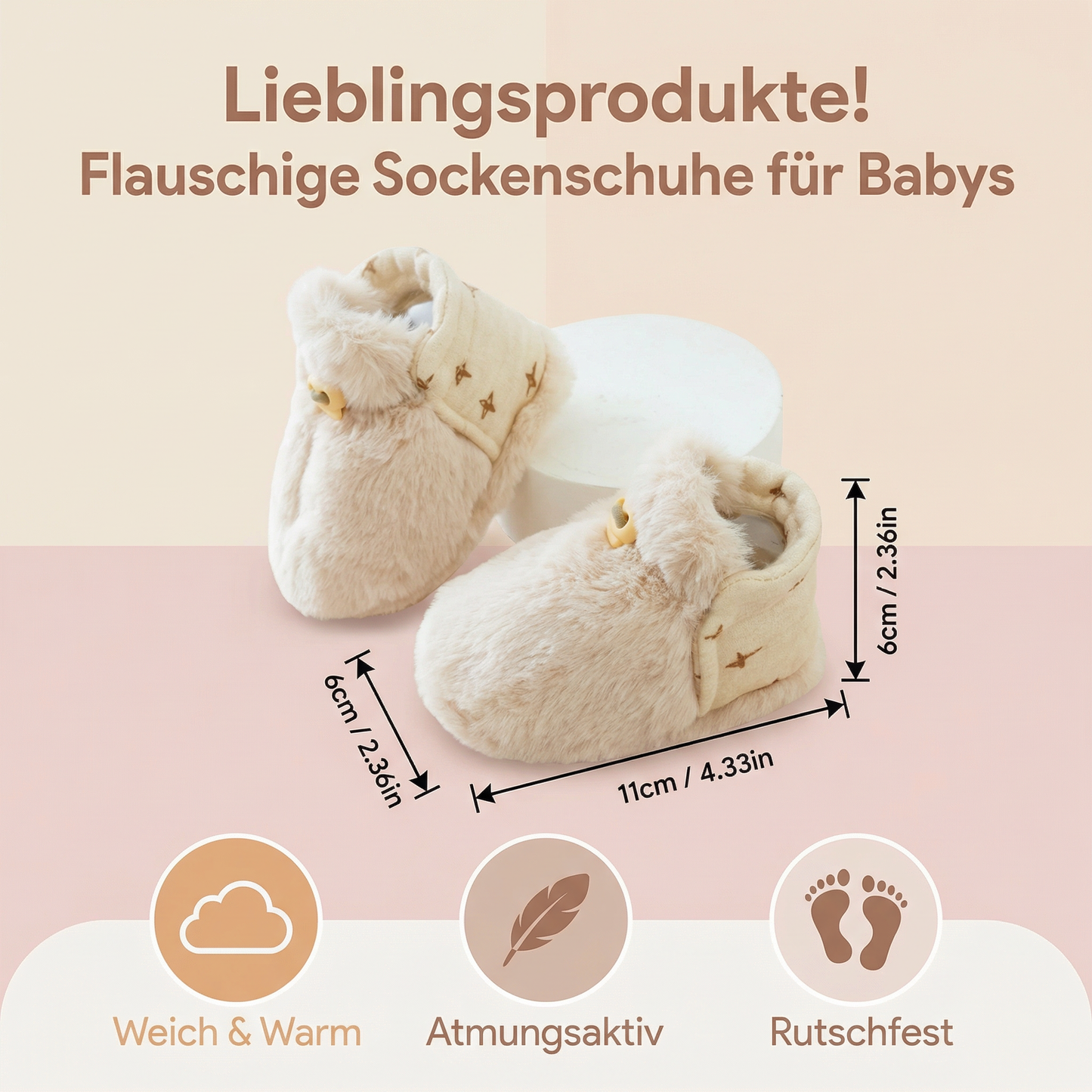 Flauschige Sockenschuhe für Babys