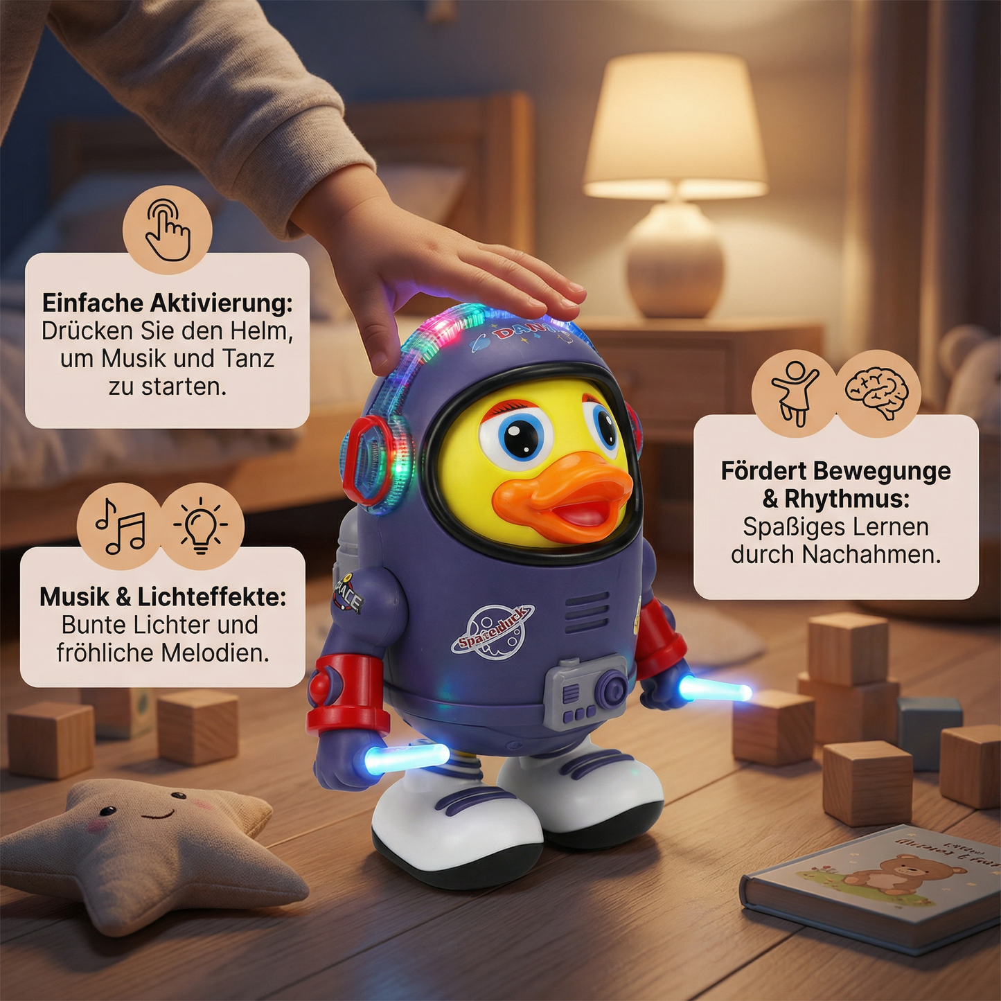 Tanzende Austronaut Ente