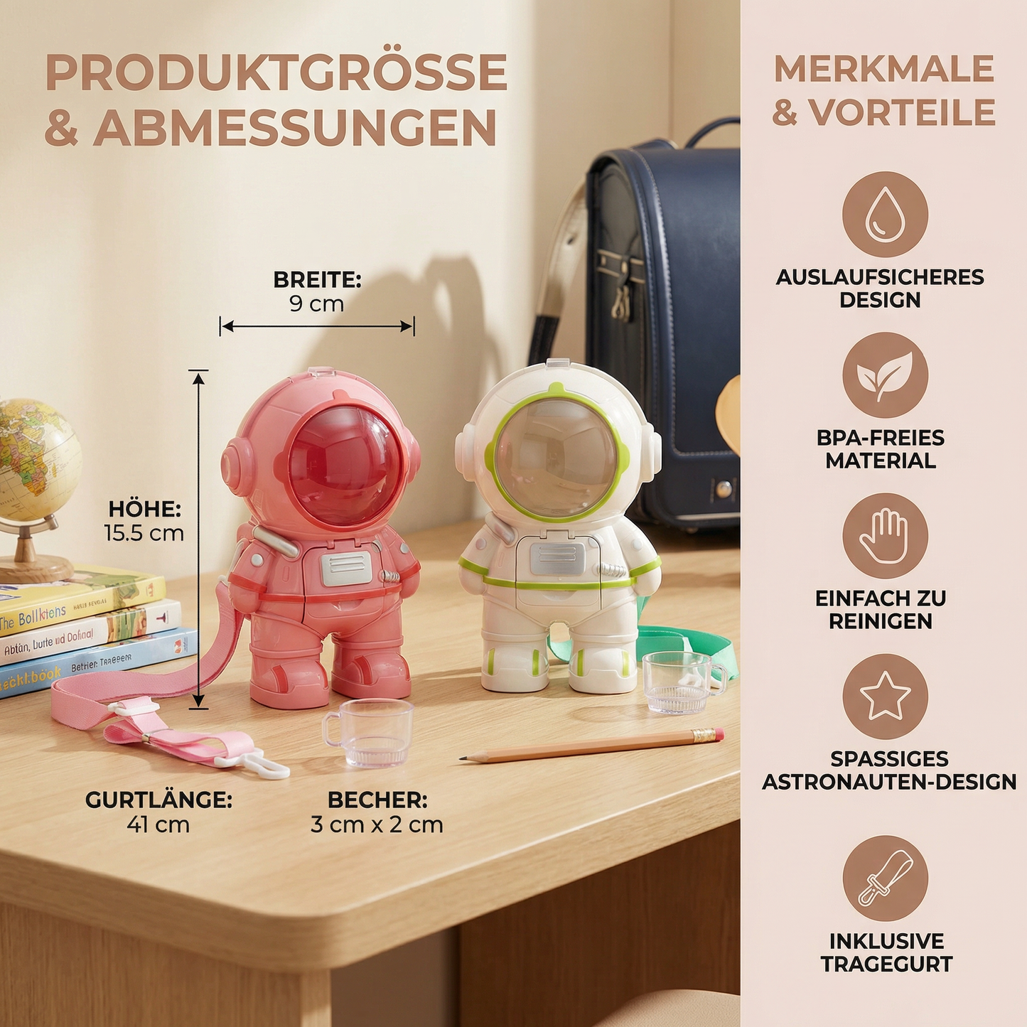 Astronaut Trinkflasche für Kinder