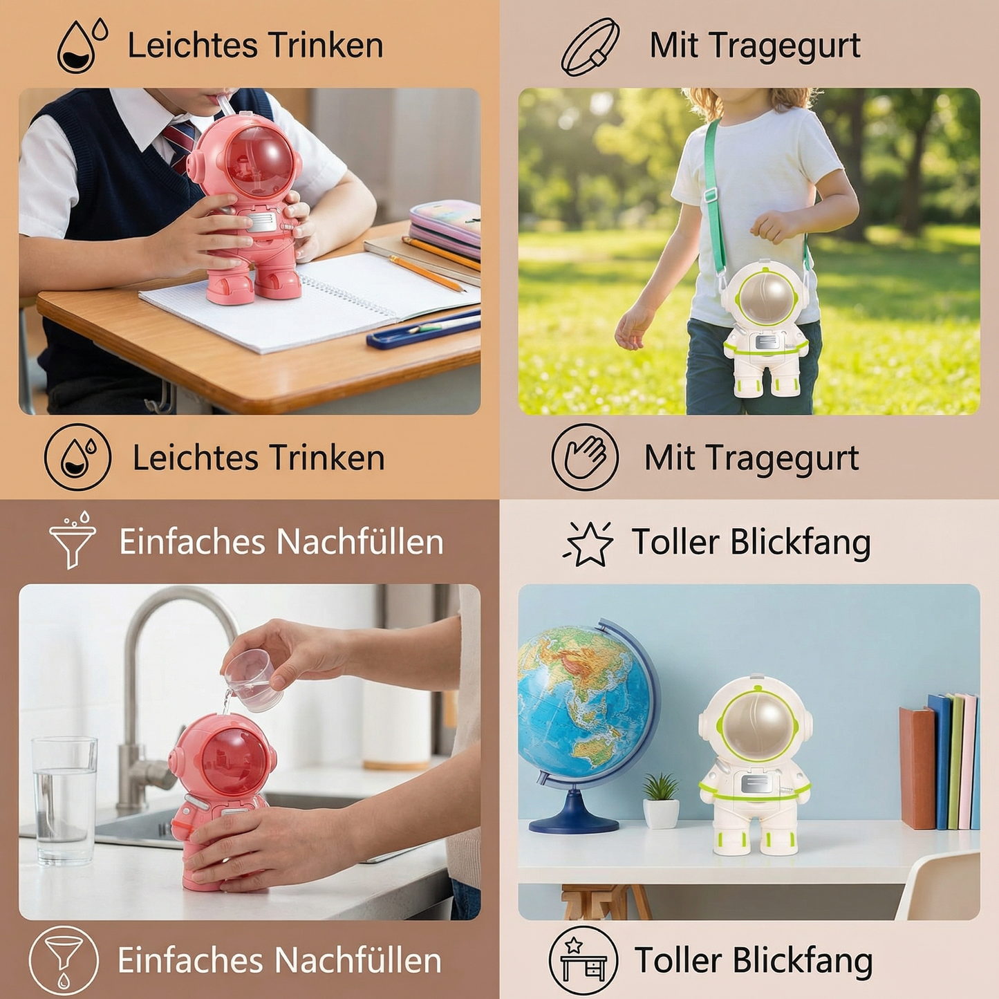 Astronaut Trinkflasche für Kinder