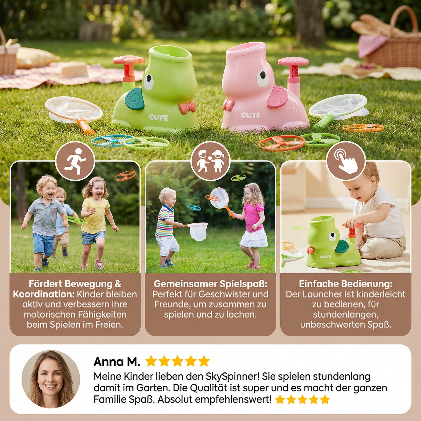 SkySpinner – Die fliegenden Wurfscheiben mit Launcher