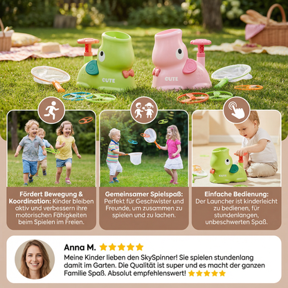 SkySpinner – Die fliegenden Wurfscheiben mit Launcher