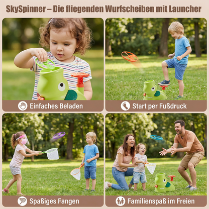 SkySpinner – Die fliegenden Wurfscheiben mit Launcher