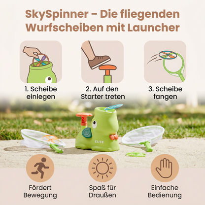 SkySpinner – Die fliegenden Wurfscheiben mit Launcher