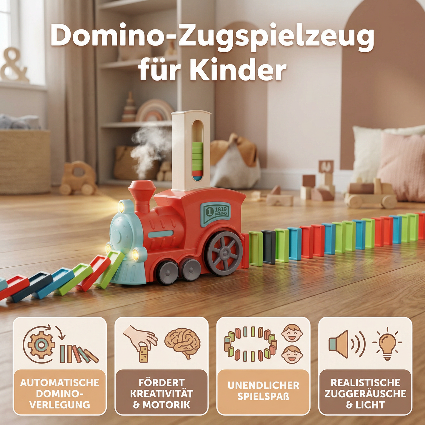 Domino-Zugspielzeug für Kinder