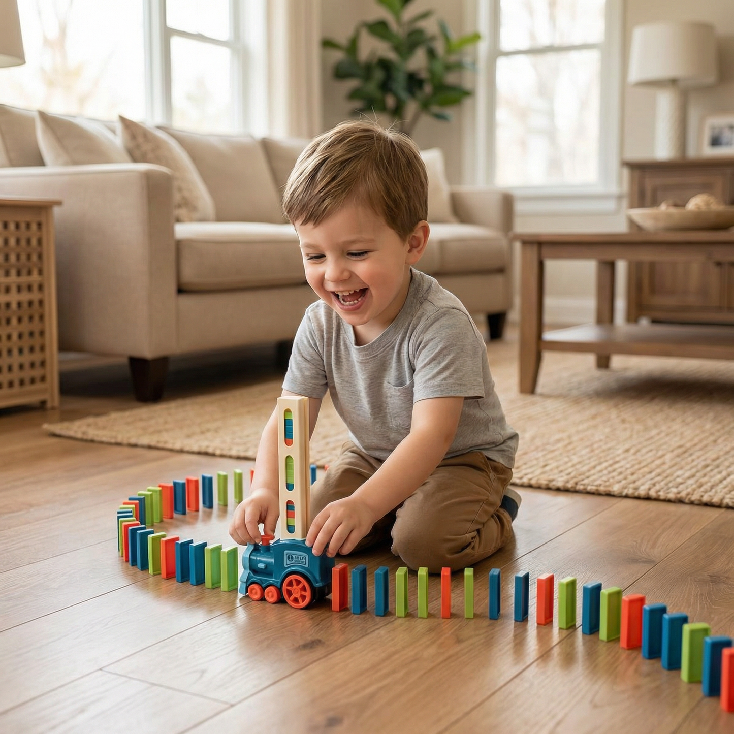 Domino-Zugspielzeug für Kinder