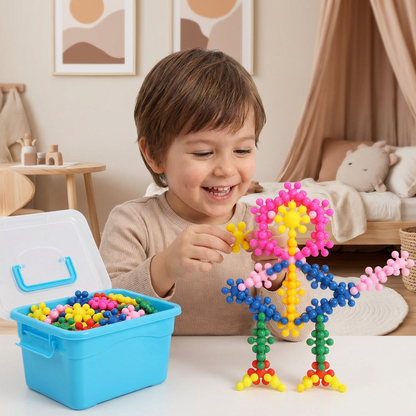 Kreative Montessori Schneeflocken Bausteine