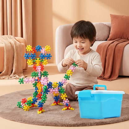 Kreative Montessori Schneeflocken Bausteine