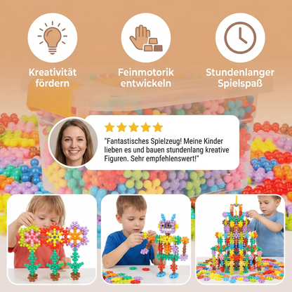 Kreative Montessori Schneeflocken Bausteine