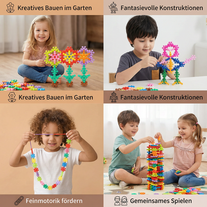 Kreative Montessori Schneeflocken Bausteine