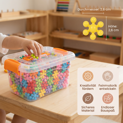 Kreative Montessori Schneeflocken Bausteine