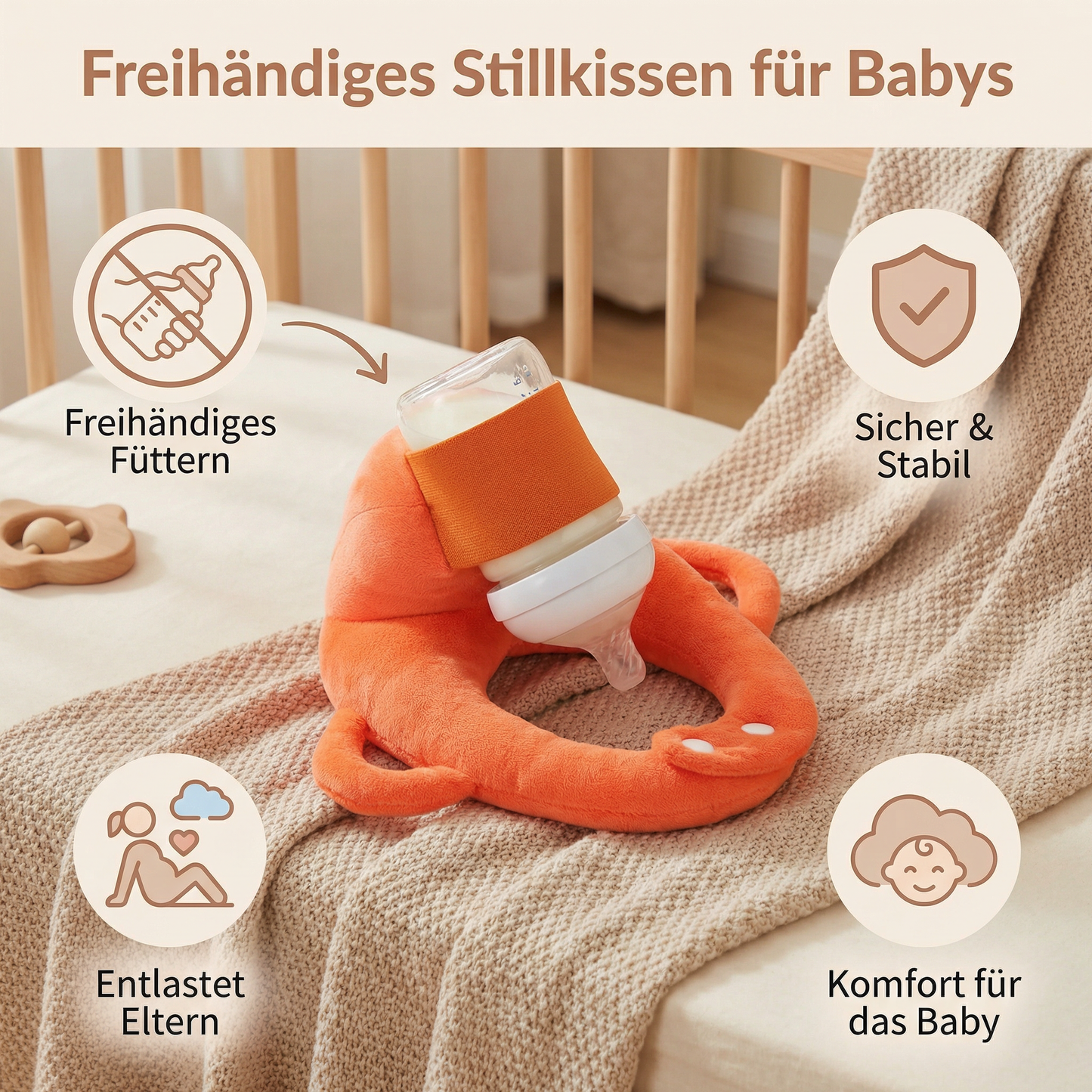 Freihändiges Stillkissen für Babys