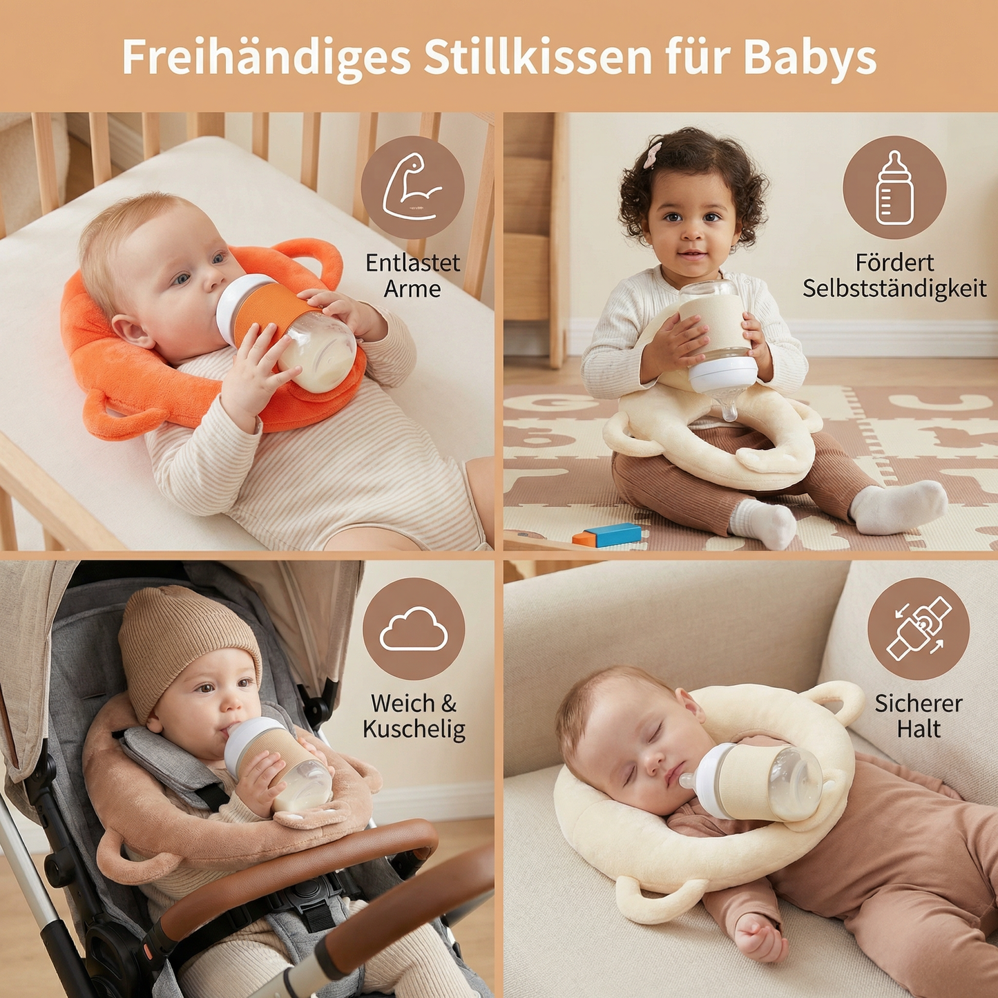 Freihändiges Stillkissen für Babys