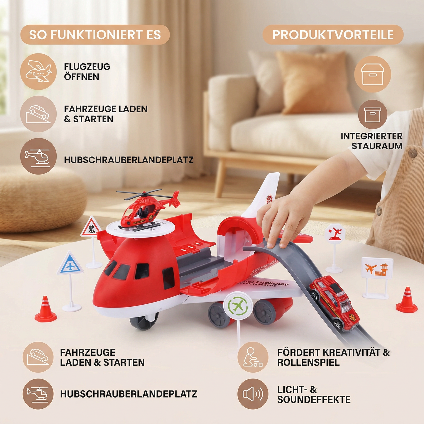 Flugzeug und Fahrzeug Spiel Set