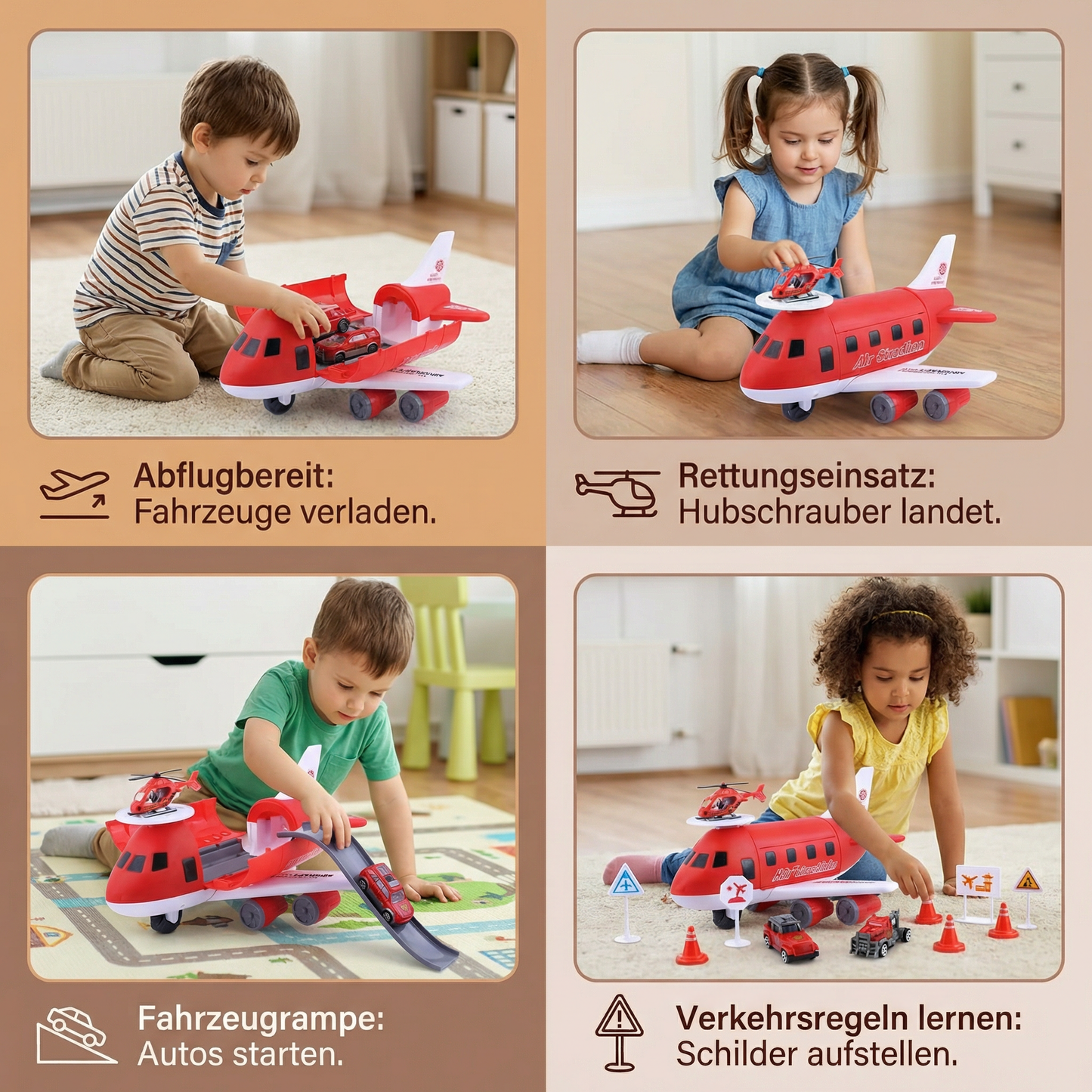 Flugzeug und Fahrzeug Spiel Set
