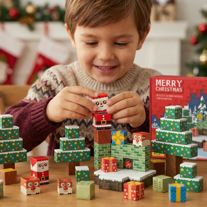 Weihnachtliche Magnet Würfel Bausteine