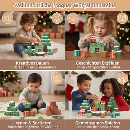 Weihnachtliche Magnet Würfel Bausteine