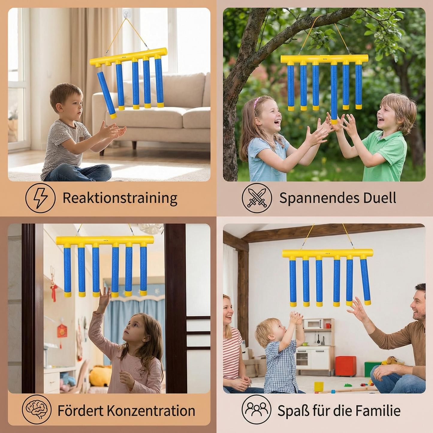 Fallende Stäbchen Kinder Reaktionsspiel