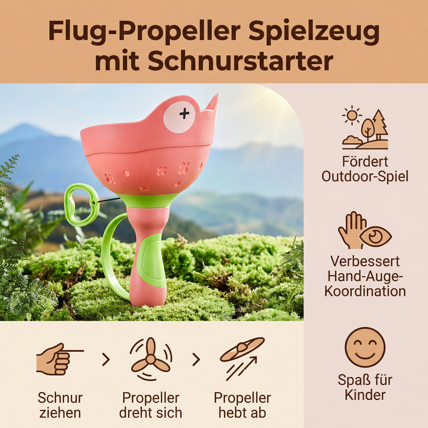 Flug-Propeller Spielzeug mit Schnurstarter