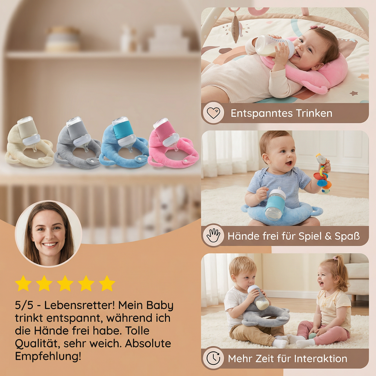 Freihändiges Stillkissen für Babys